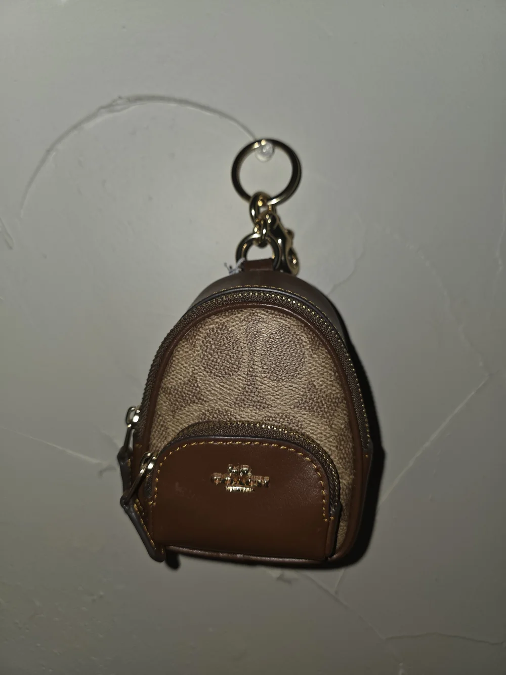 Coach Brown/Tan Mini Backpack Key Holder